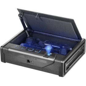 VEVOR Gun Safe for Pistols, Biometric Gun Safe with Three Quick Access Ways of Fingerprints, Passwords and Keys, Handgun Safe for 2 Pistols for Home