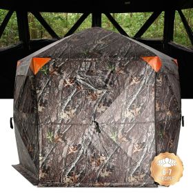 VEVOR Hunting Blind, 288° See Through Ground Blind, 6-7 Person Pop Up Deer Blind for Hunting with Carrying Bag, Portable Resilient Hunting Tent