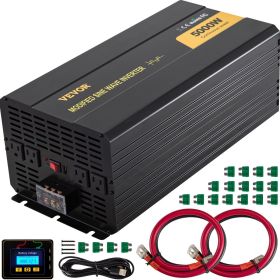 VEVOR Power Inverter, 5000W Modified Sine Wave Inverter, DC 12V to AC 120V Car Converter, with LCD Remote Controller, LED Indicator