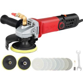 VEVOR Wet Buffer / Polisher, Variable Speed 8 pcs Kit, Extra 4" & 5" Diamond Polishing Pads , Buffing Machine w 59" Pipe Adapter & Splash Shield