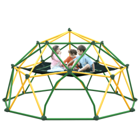 13-foot Geometric Dome Climber Play Center With Children's Climbing Dome Tower With Hammocks