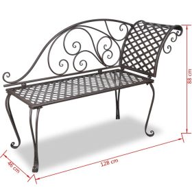 vidaXL Patio Chaise Lounge 50.4" Steel Antique Brown