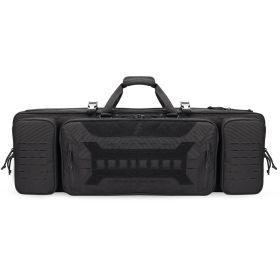 VOTAGOO Double Rifle Case Gun Bag, Safely Long-Barrel Firearm Transportation Cases  Locks, All-Weather Soft Tactical Range Bag Ackpack For Shotgun Spa (Option: Gray-42inches)