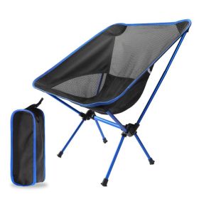 Superhard High Load Outdoor Camping Chair Travel Ultralight Folding Chair Portable Beach Hiking Picnic Seats Fishing Beach BBQ (Ships From: China, Color: Blue)