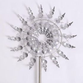 Magical 3D Wind Spinners Outdoor, 360 Metal Windmills For Yard Garden (Model: Silver)